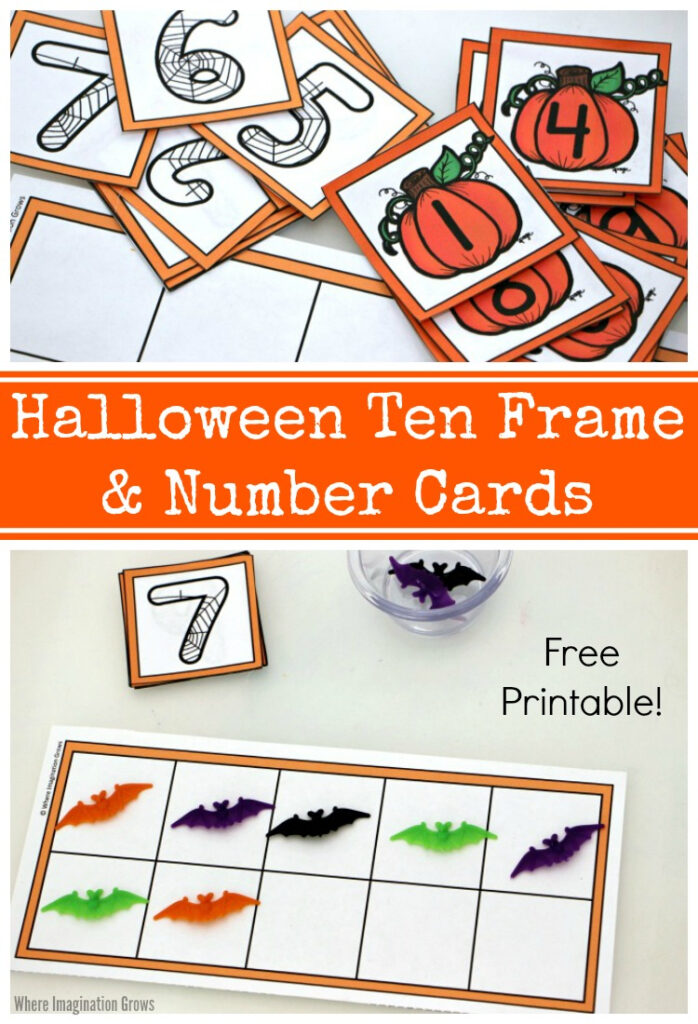 Halloween Ten Frame & Number Cards Printable   Where