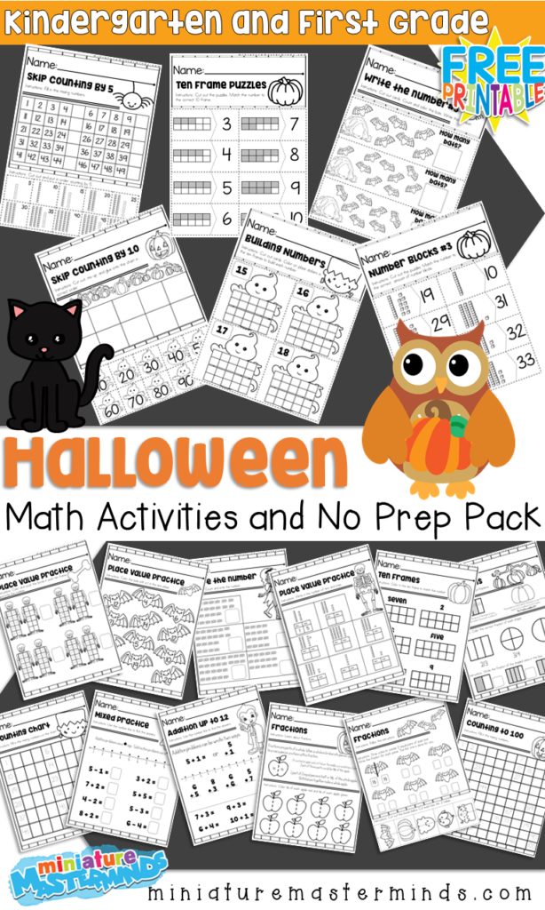 Halloween Themed Kindergarten And First Grade Math