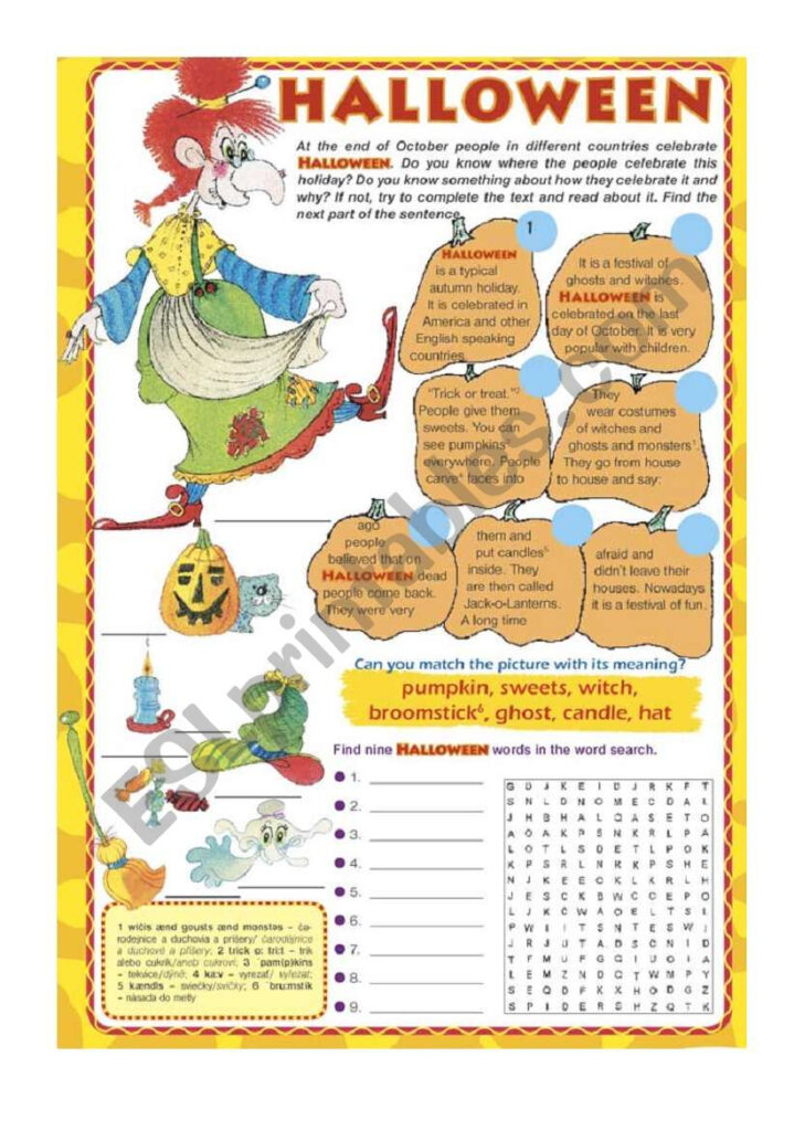 Halloween Traditions English Esl Worksheets 67566B