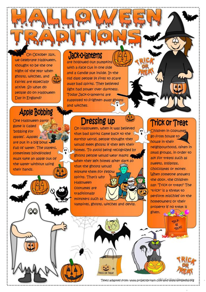 Halloween Traditions   English Esl Worksheets | Halloween