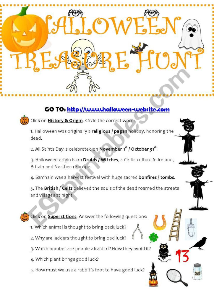 Halloween Treasure Hunt   Esl Worksheetamdlnio