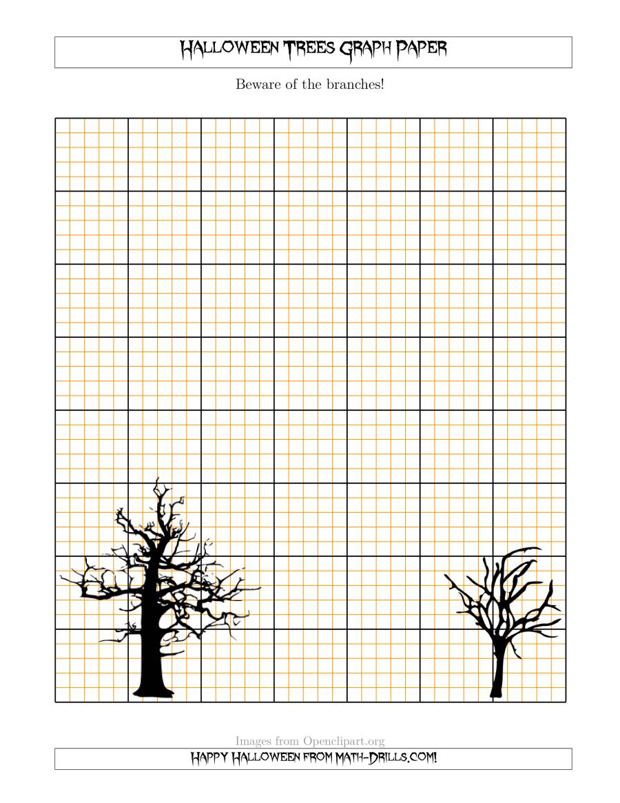 Halloween Trees 5 Lines/inch Graph Paper