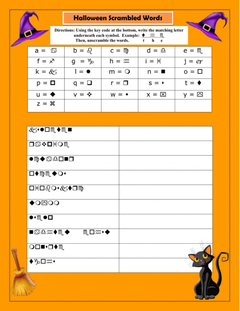 Halloween   Unscramble The Words Worksheet