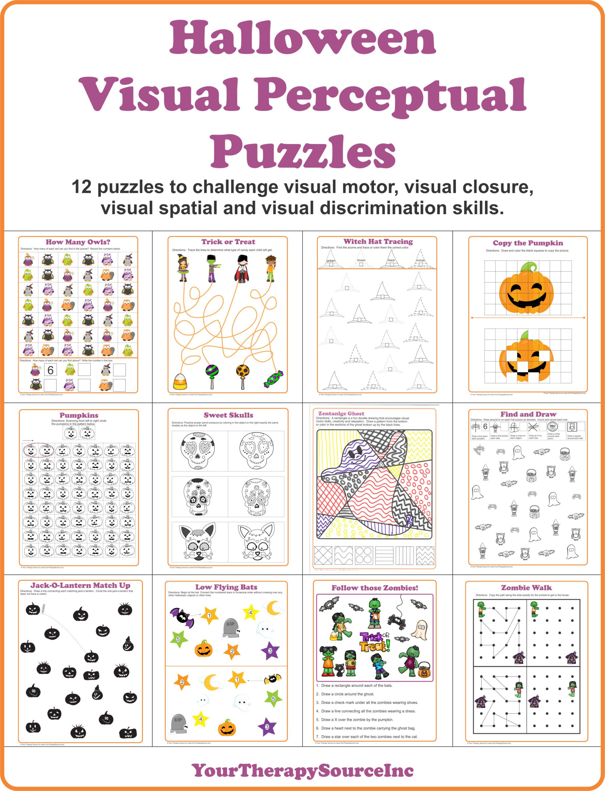 Halloween Visual Perceptual Puzzles