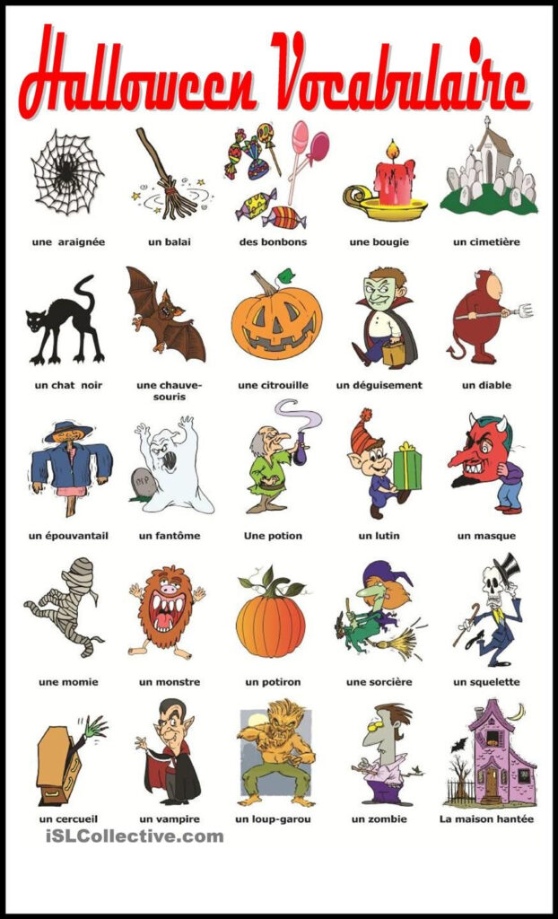 Halloween Vocabulaire | Vocabulaire, Fle Et Halloween