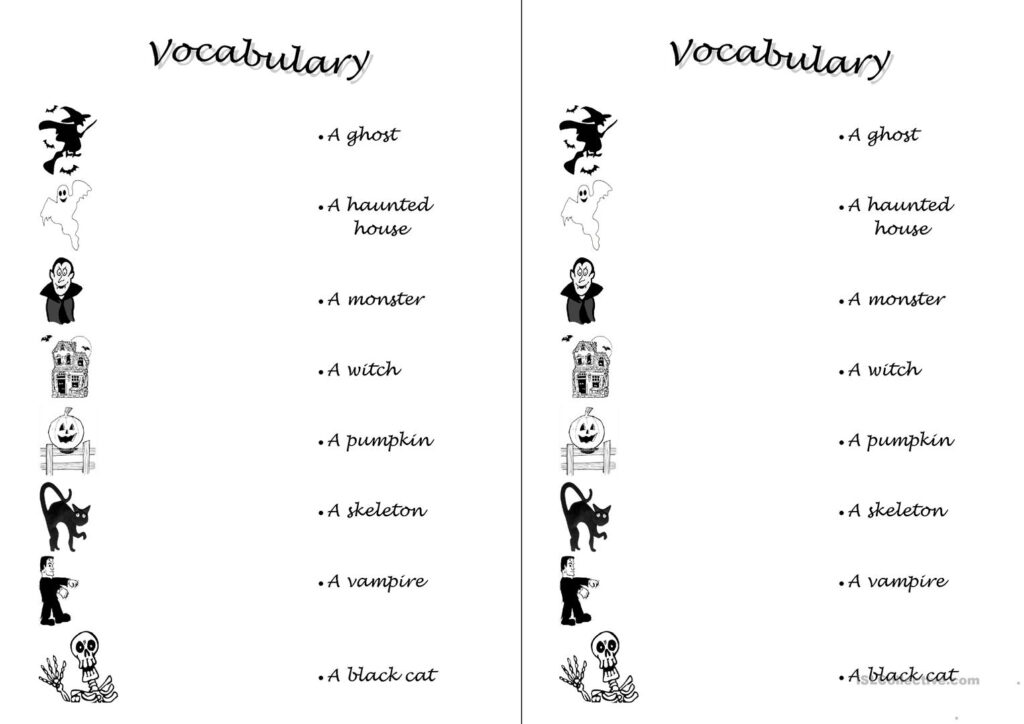 Halloween Vocabulary   English Esl Worksheets For Distance