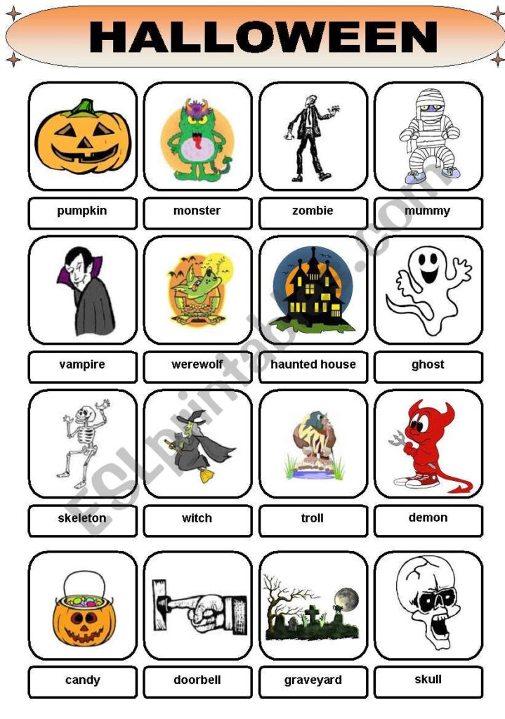 Halloween Vocabulary   Esl Worksheetbrent Dws