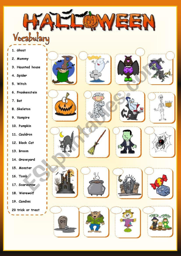 Halloween Vocabulary *   Esl Worksheetllkristianll