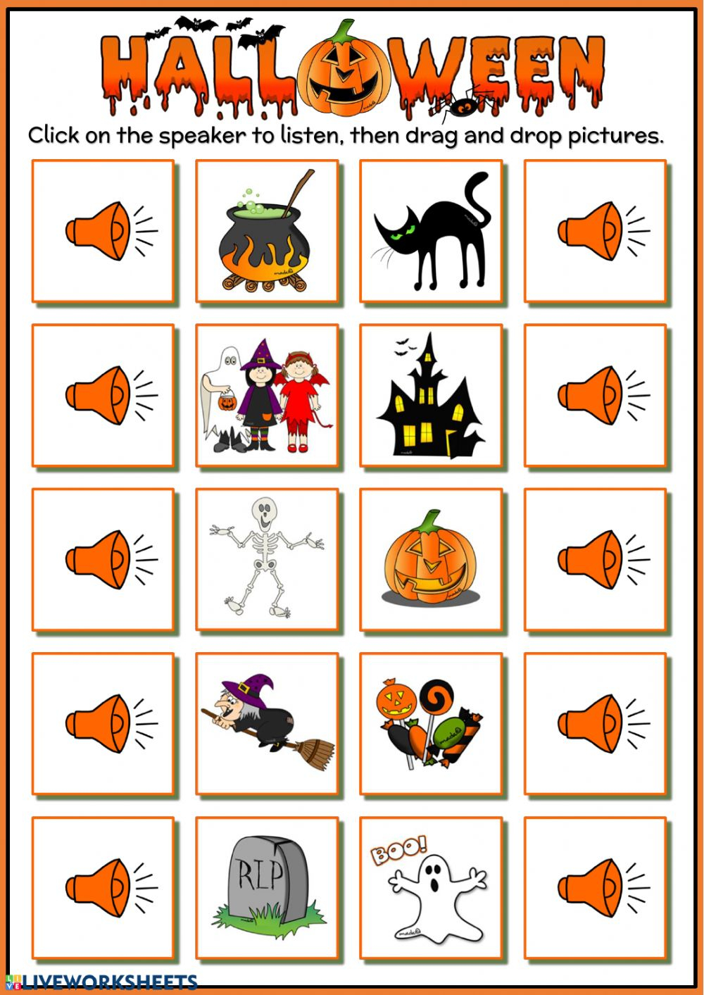 Halloween Vocabulary Interactive Worksheet