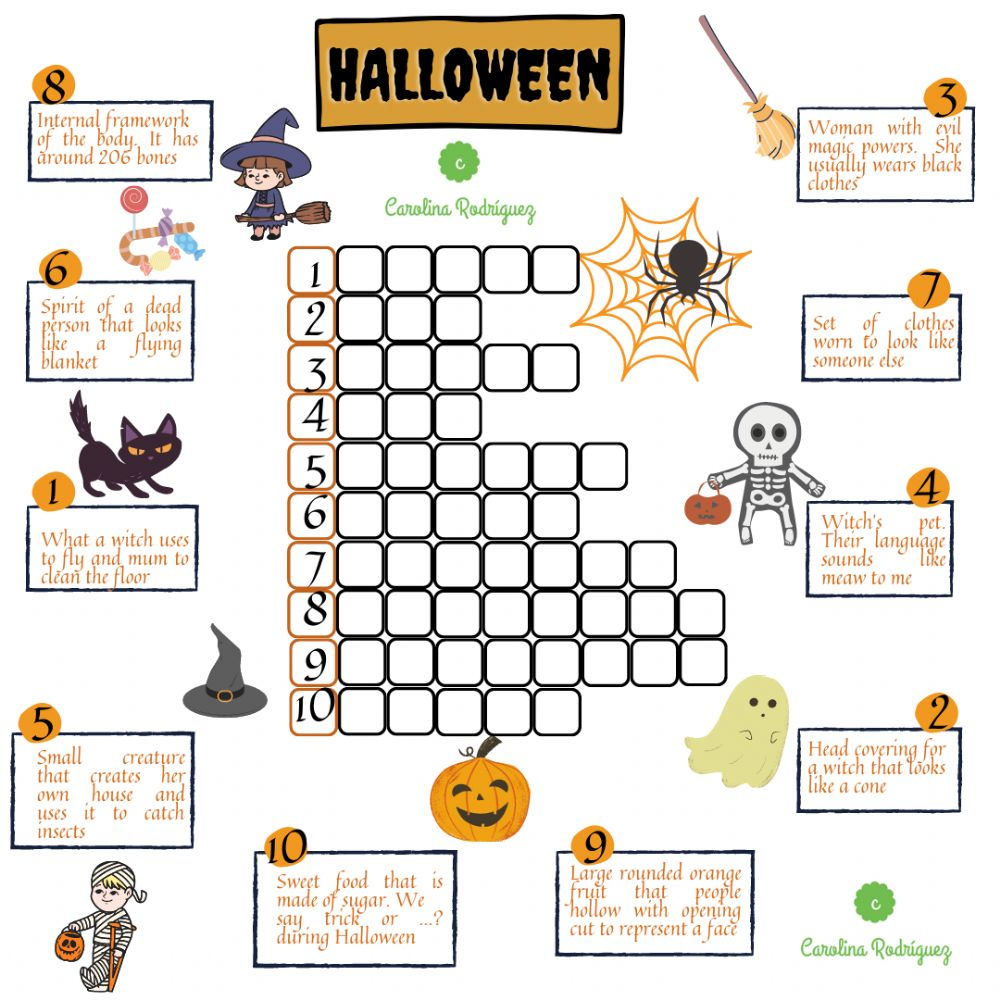 Halloween Vocabulary Interactive Worksheet For Primary