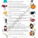Halloween Vocabulary Matching Picture With Definition And