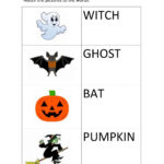 Halloween Vocabulary Matching Worksheet
