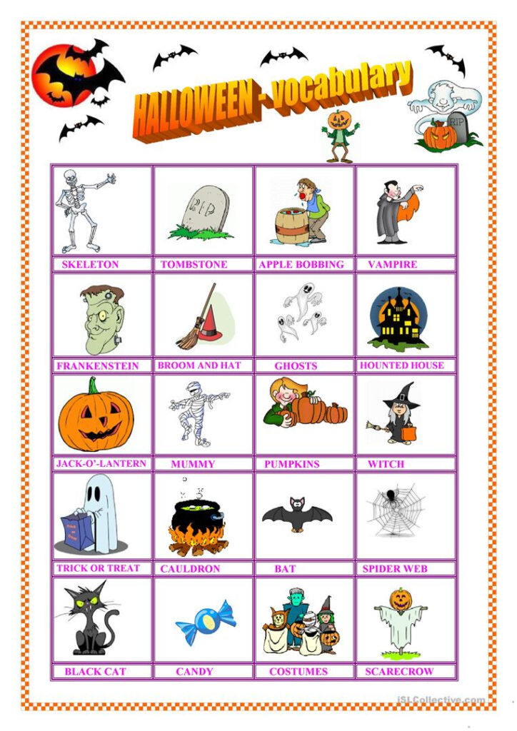 Halloween   Vocabulary & Missing Vowel   English Esl