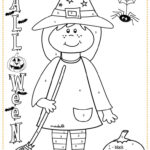 Halloween Witch   Colouring   English Esl Worksheets For