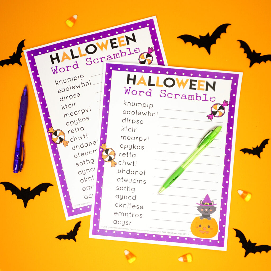 Halloween Word Scramble For Kids   Happiness Is Homemade