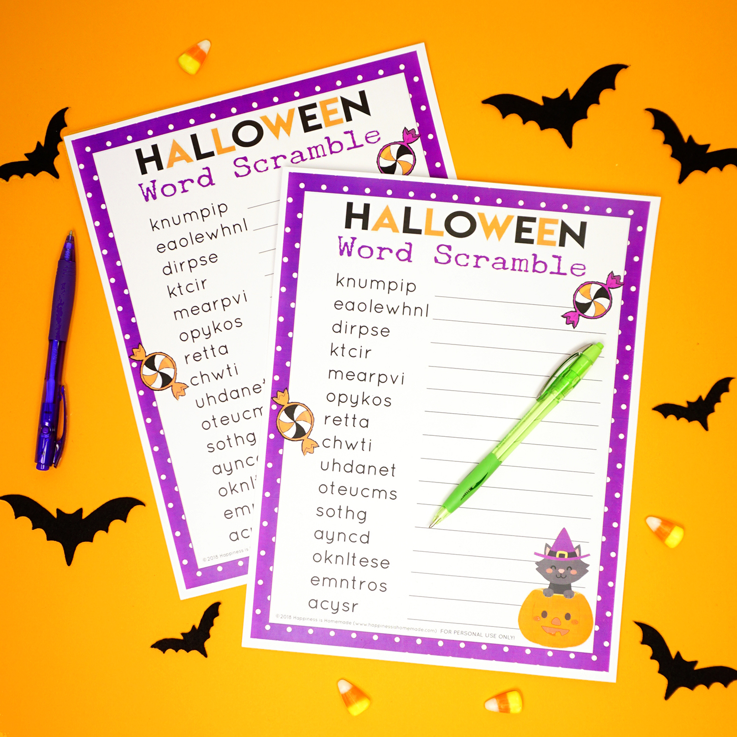 Halloween Word Scramble For Kids - Happiness Is Homemade