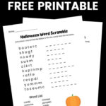 Halloween Word Scramble Free Printable With 10 Halloween