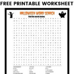 Halloween Word Search Free Printable Worksheet. Download For