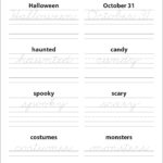 Halloween Words Cursive   Universal Publishing Blog