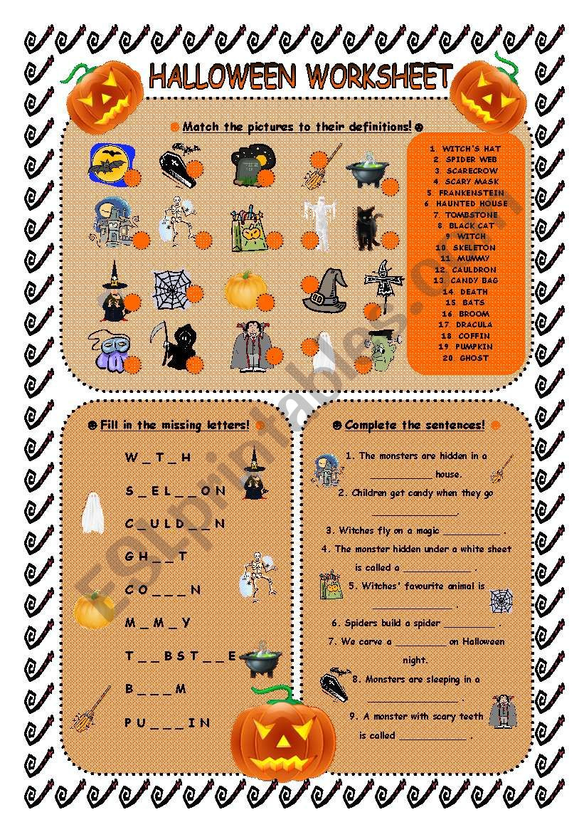 Halloween Worksheet - Esl Worksheetandrea_Cro