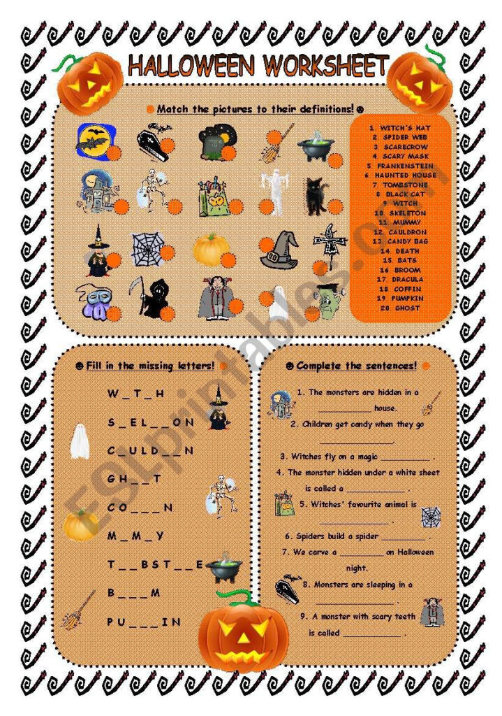 Halloween Worksheet   Esl Worksheetandrea Cro