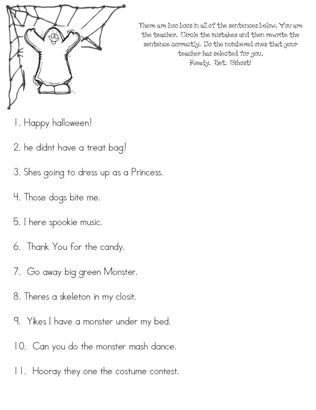 Halloween Worksheet | Halloween Worksheets, Punctuation