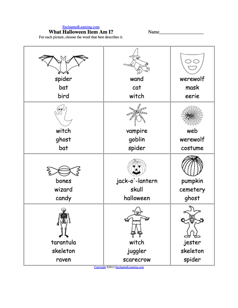 Halloween Worksheet In French | Kids Activities