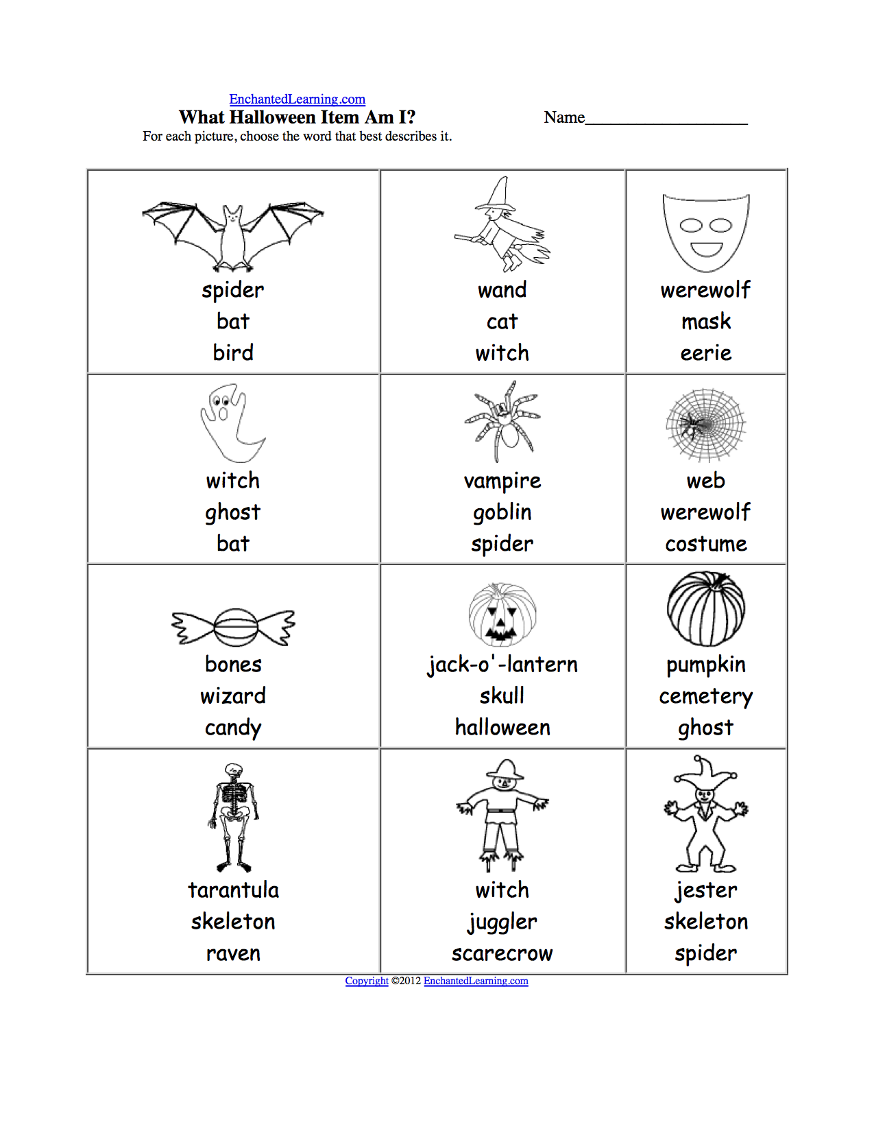 Halloween Worksheet In French | Kids Activities