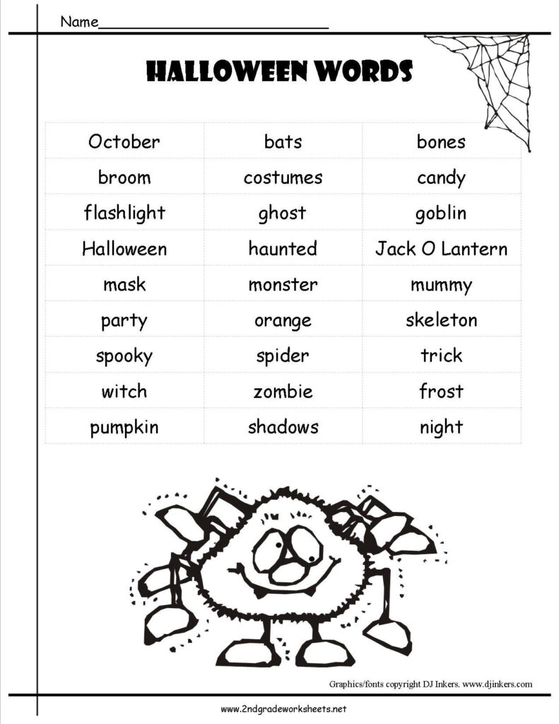 Halloween Worksheets 2Nd Grade Free