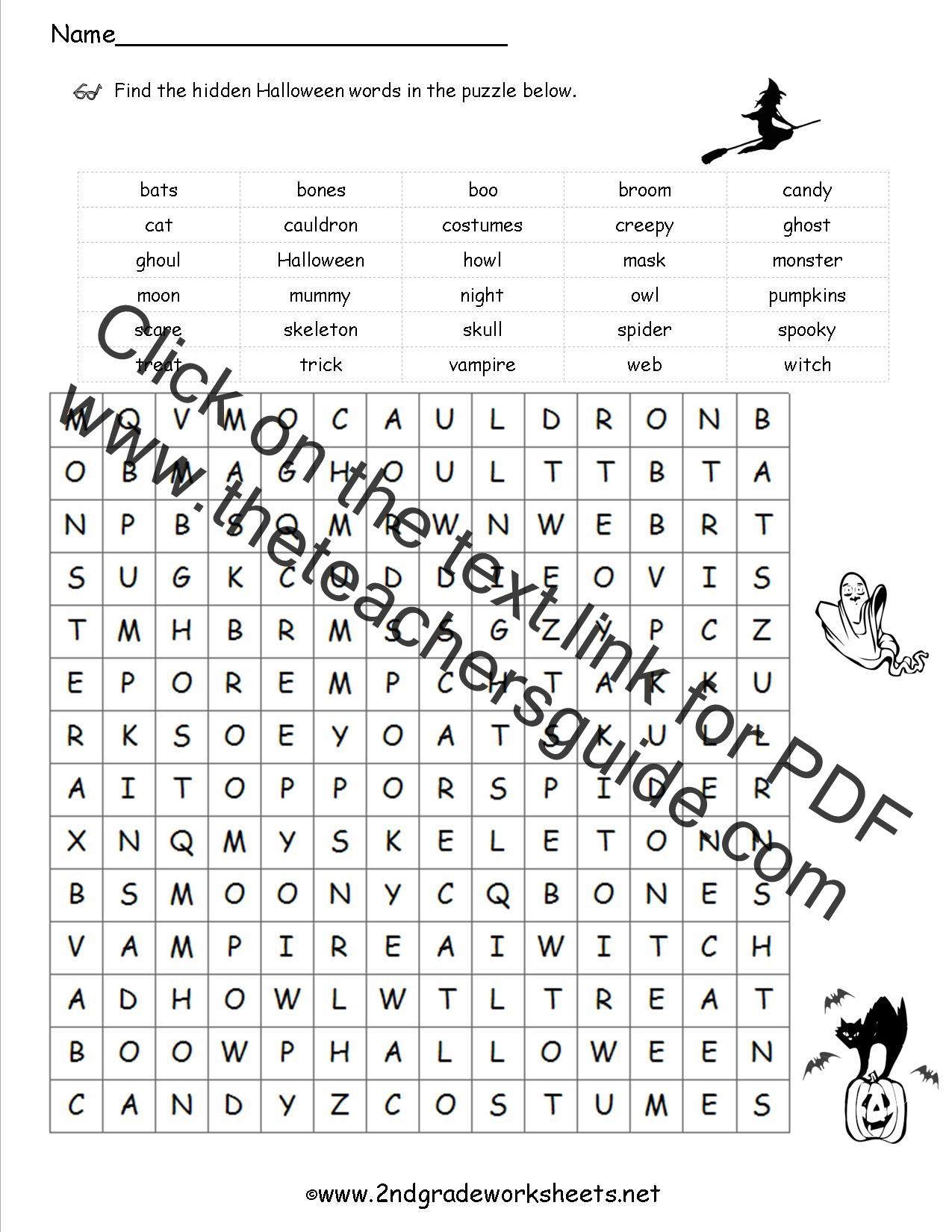 Halloween Worksheets And Printouts Free 2Nd Grade Math