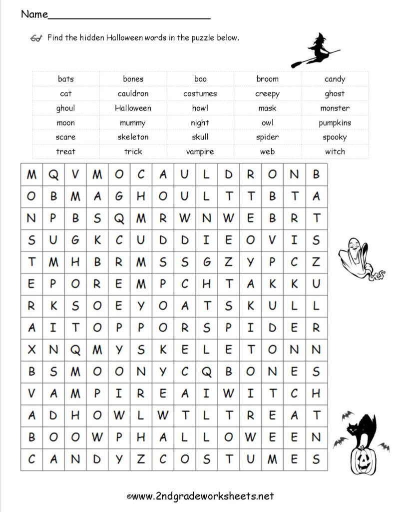 Halloween Worksheets And Printouts Free 2Nd Grade Math