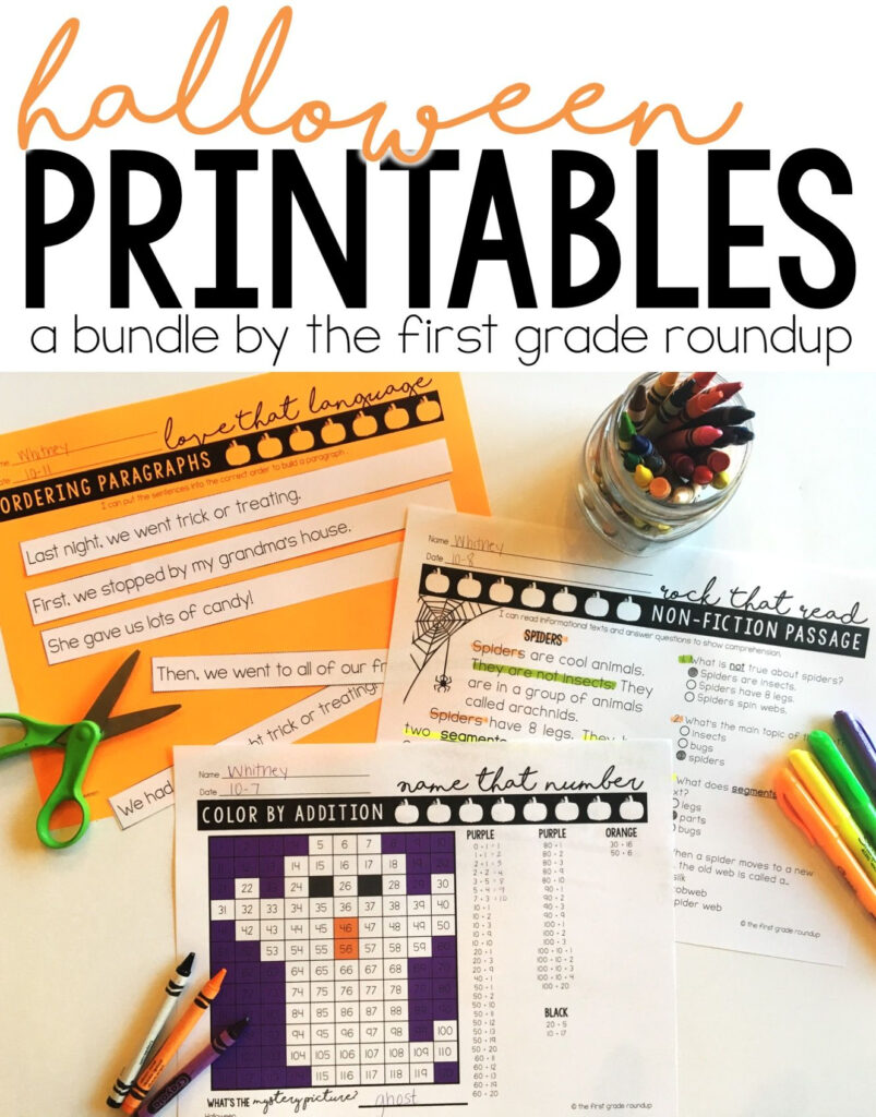 Halloween Worksheets For Math And Literacy Bundle | Summer
