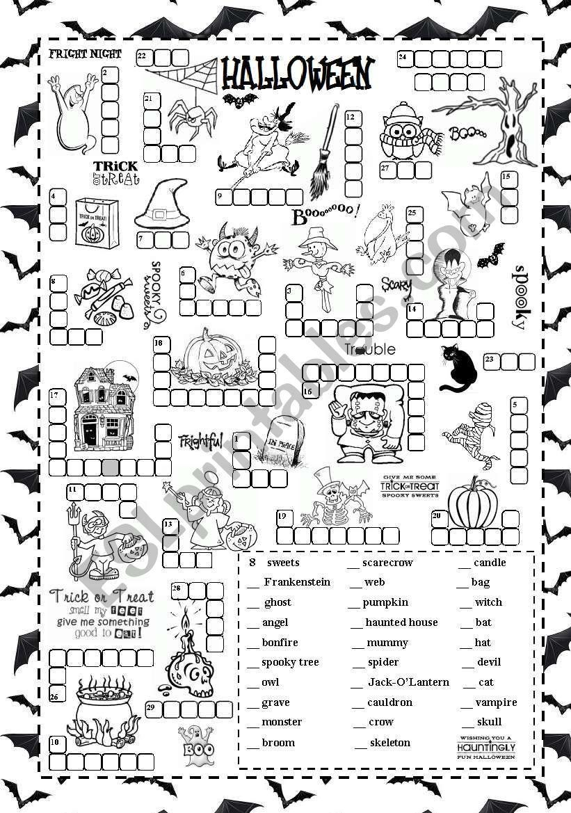 Halloween Worksheets Pdf Free Halloween Esl Worksheet