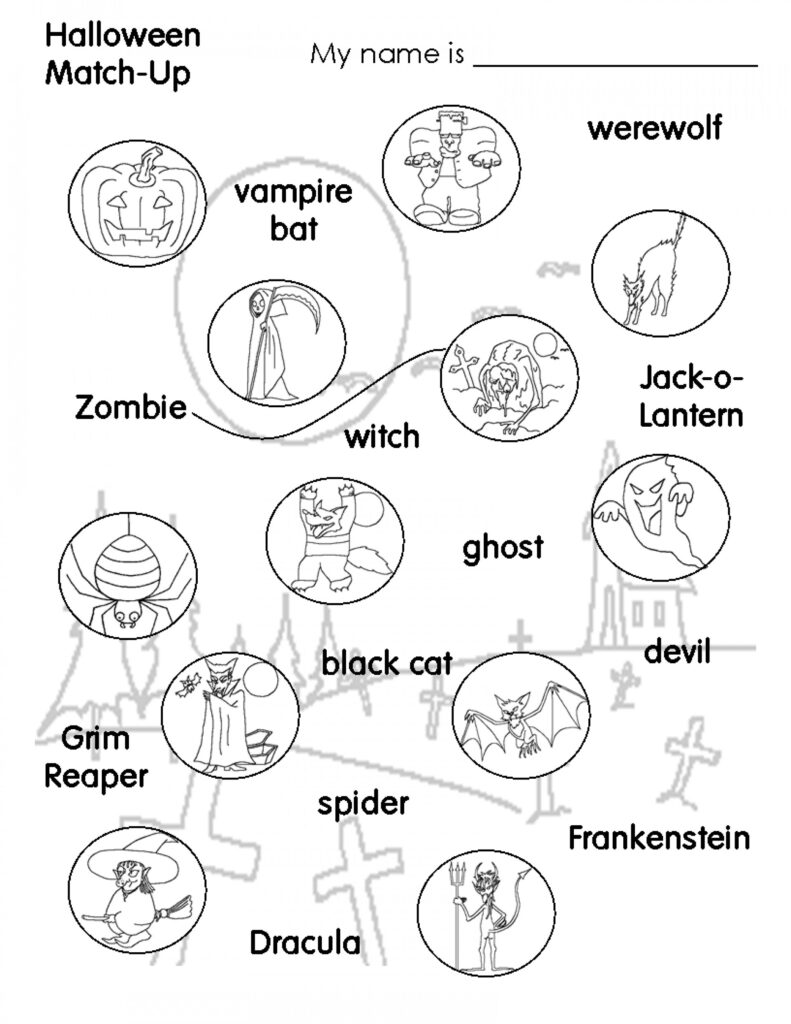 Halloween Worksheets Printables Middle School Printable Area