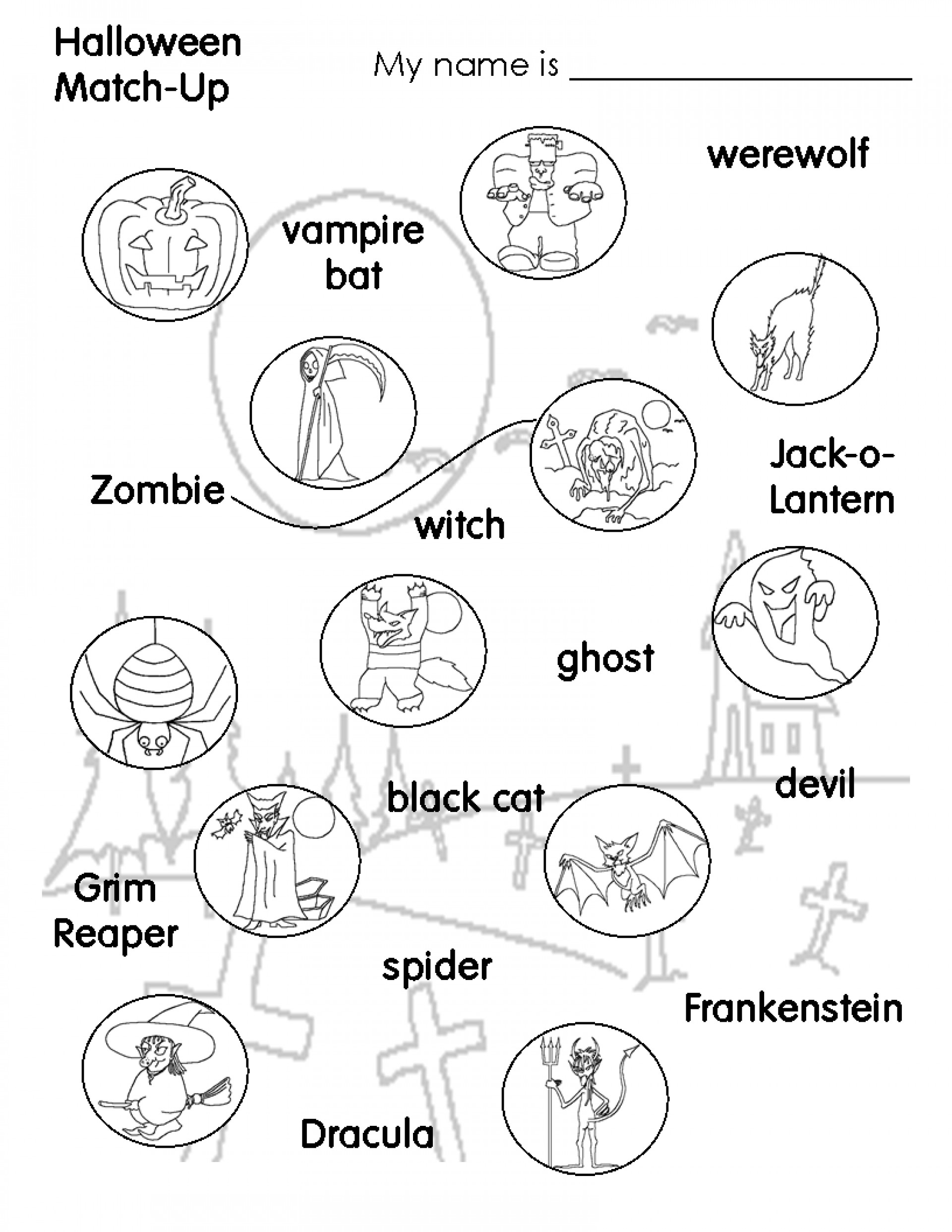 Halloween Worksheets Printables Middle School Printable Area