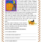 Halloween Worksheets Reading Comprehension The History Of