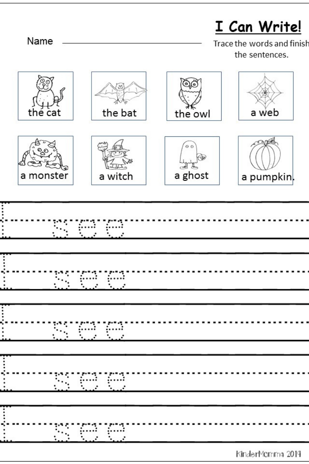 Halloween Writing For Kindergarten In 2020 | Halloween