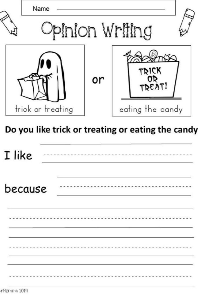 Halloween Writing Printables (K 1) | Writing Prompts For