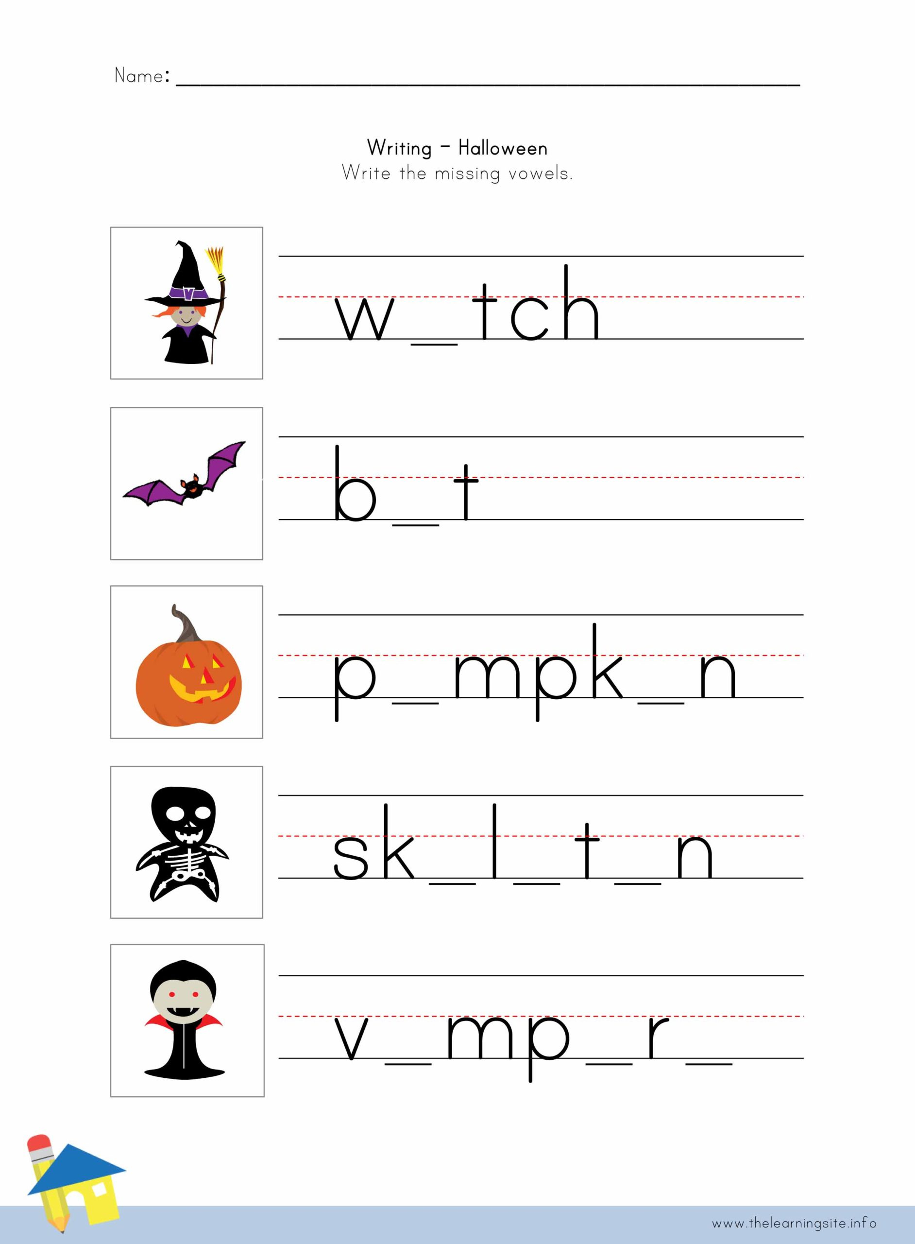 Halloween Writing Worksheet 3 – The Learning Site