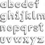 Hand Drawn Lower Case Alphabet In Sans Serif Font Royalty