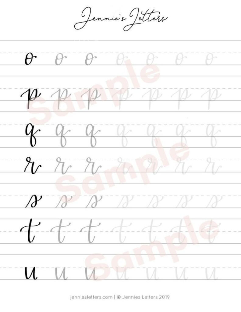 Calligraphy Tracing Worksheets
