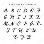 Hand Written Vector Alphabet, Cursive Capital Letters For Logo..