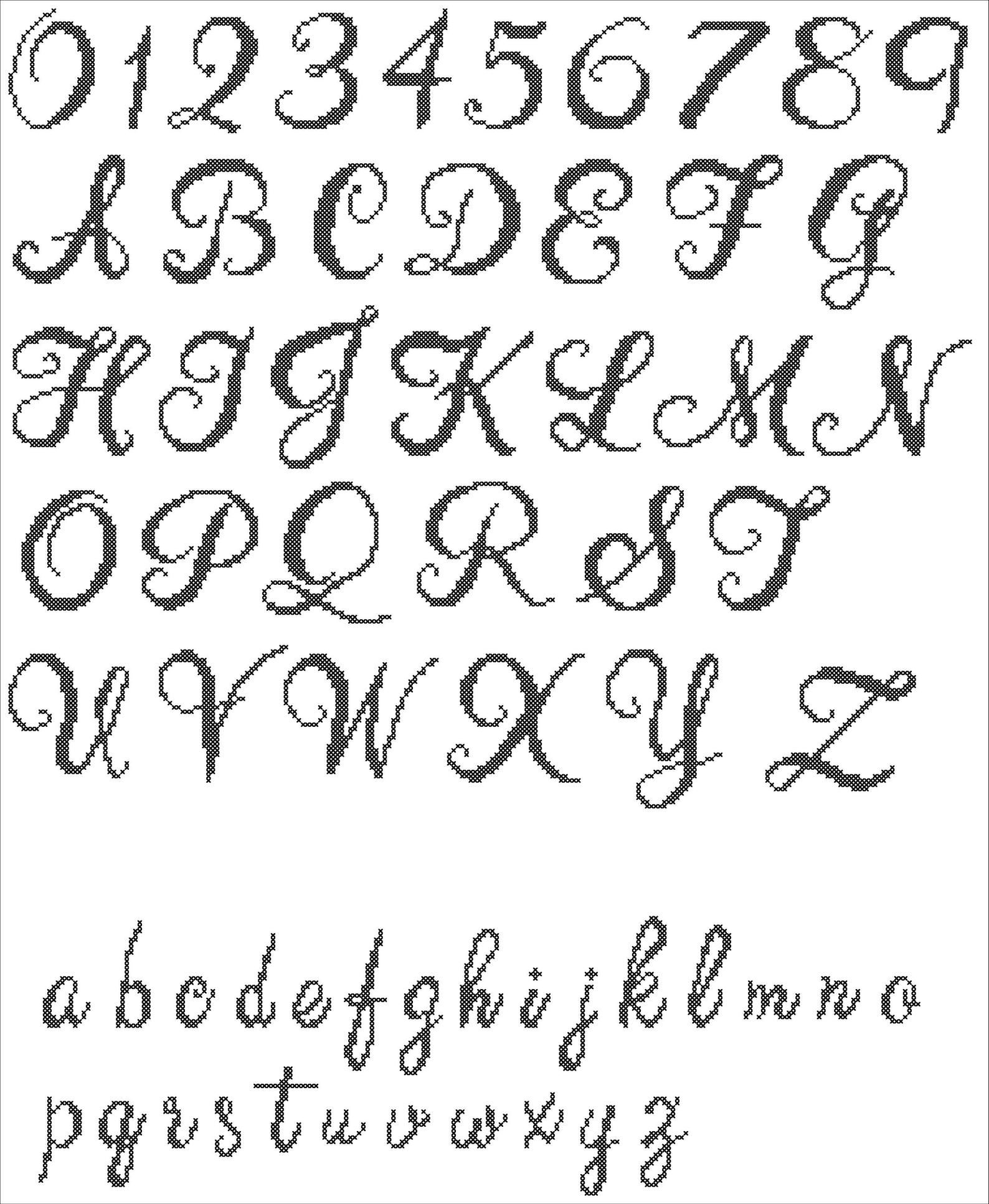 Handwriting Alphabet Cross Stitch Pattern Pdf Written Font