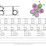 Handwriting Practice For Kids: B Is For Butterfly In Letter B Tracing Printable