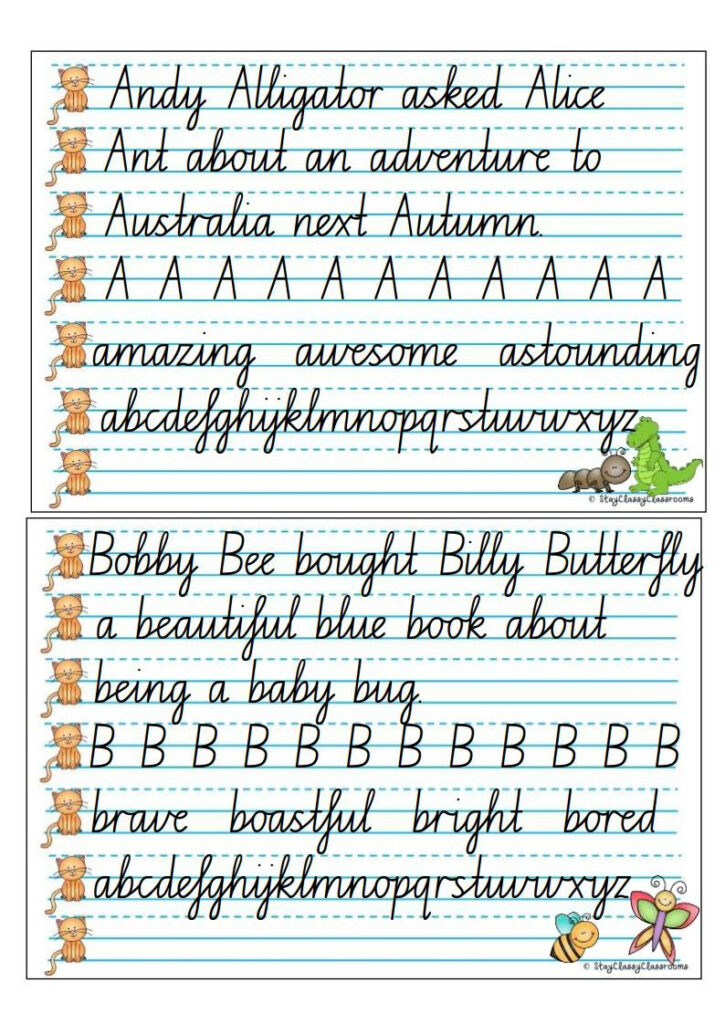 Handwriting Worksheets Queensland Free | Kids Activities