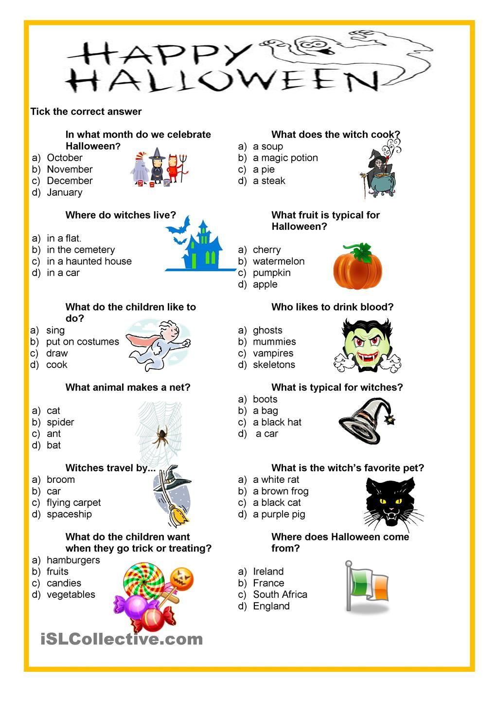 Happy Halloween - Quiz | Halloween Quiz, Halloween School