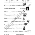 Helper Word Christmas Fill In The Blank   Esl Worksheet