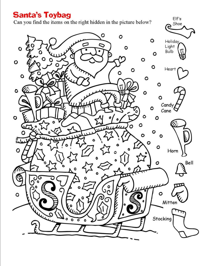 Hidden Picture Worksheets Christmas | Hidden Picture Puzzles