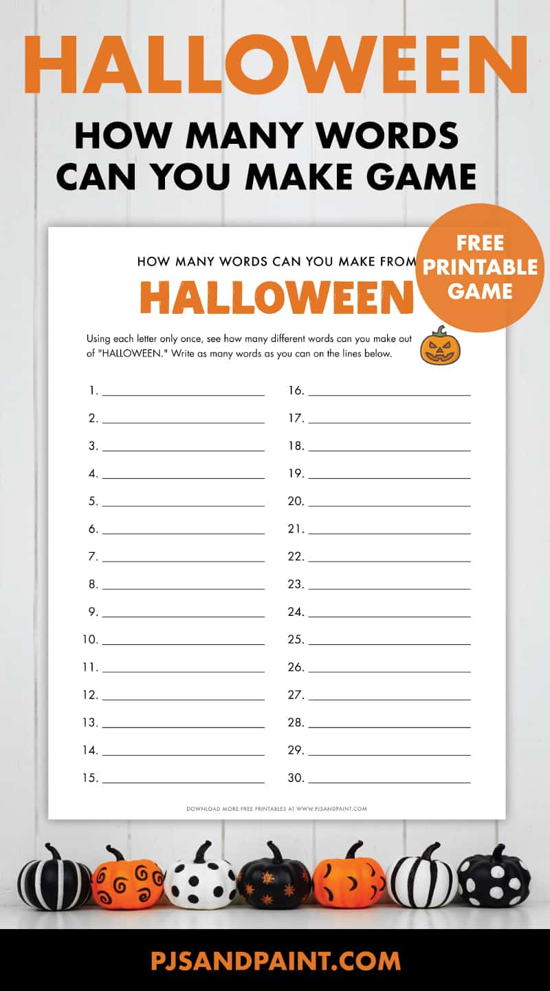 How Many Words Can You Make Out Of Halloween - Free