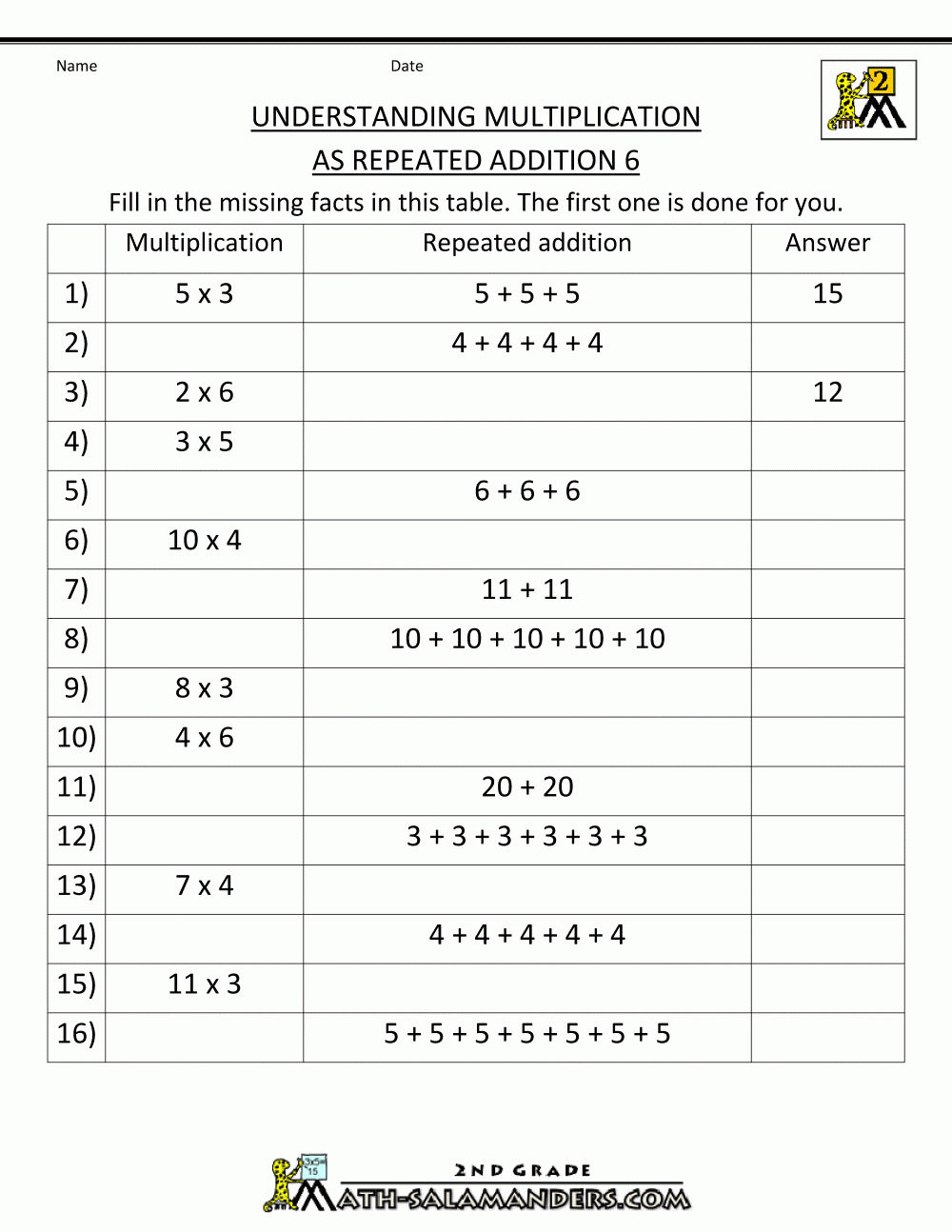 How To Teach Multiplication Worksheets | Teaching